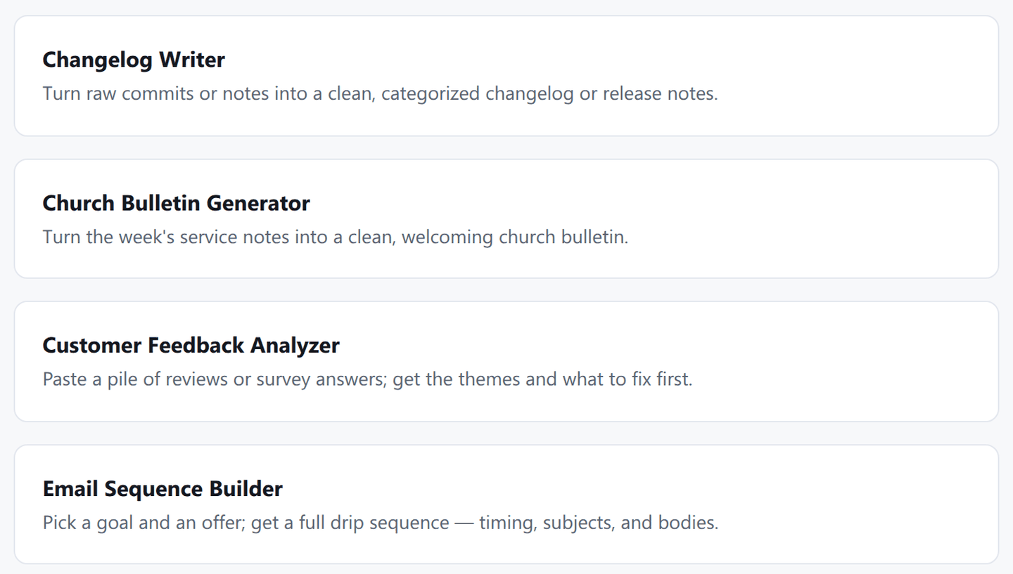 A list of writing tools on one shared platform.
